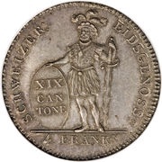 4 Franken, Switzerland, 1812 reverse image