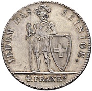 4 Franken, Switzerland, 1816 reverse image