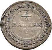 ½ Batzen, Switzerland, 1738 reverse image