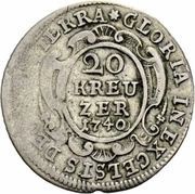 20 Kreuzers, Switzerland, 1740 reverse image