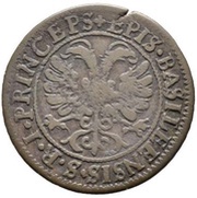 ½ Batzen - Johann Konrad II von Reinach-Hirzbach, Switzerland, 1717-1719 reverse image