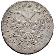 20 Kreuzers - Johann Konrad II von Reinach-Hirzbach, Switzerland, 1716-1726 reverse image