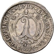 ¼ Thaler - Johann Konrad II von Reinach-Hirzbach, Switzerland, 1717 reverse image