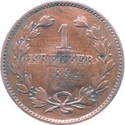1 Kreuzer Counterstamped reverse image