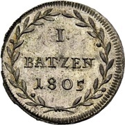 1 Batzen, Switzerland, 1805 reverse image