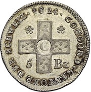 5 Batzen, Switzerland, 1826 reverse image