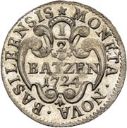 ½ Batzen, Switzerland, 1724 reverse image