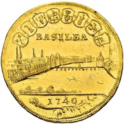4 Ducats Gold pattern strike, Switzerland, 1740 reverse image