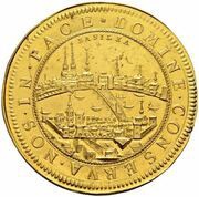 30 Ducats 2 thalers gold strike, Switzerland, 1710 reverse image