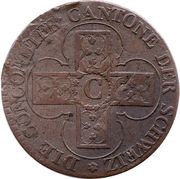 5 Rappen, Switzerland, 1826 reverse image