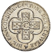 2½ Batzens, Switzerland, 1826 reverse image