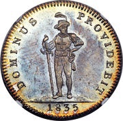 2 Francs, Switzerland, 1835 reverse image
