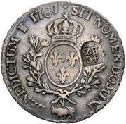 40 Batzens counterstamped French écu of Louis XVI, Switzerland, 1816 reverse image