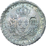 40 Batzens Counterstamped; Ecu Louis XVI with laurel reverse image