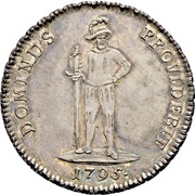 Thaler one feather, Switzerland, 1795 reverse image