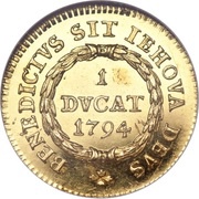 Ducat, Switzerland, 1794 reverse image