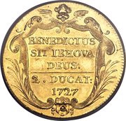 2 Ducats, Switzerland, 1727 reverse image
