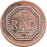5 Rappen, Switzerland, 1806 reverse image