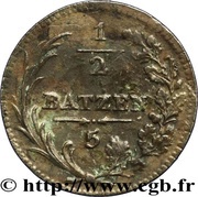 ½ Batzen / 5 Rappen reverse image