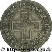 5 Rappen, Switzerland, 1830-1831 reverse image