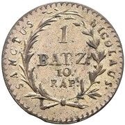 1 Batzen / 10 Rappen, Switzerland, 1810 reverse image