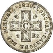 1 Batzen, Switzerland, 1830 reverse image