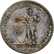 10 Batzens, Switzerland, 1811 reverse image