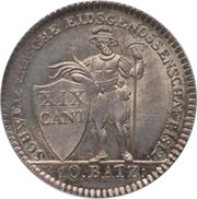 10 Batzens, Switzerland, 1812 reverse image