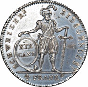 4 Franken, Switzerland, 1813 reverse image