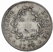42 Kreutzers Sarine et Broye, Switzerland, 1798 reverse image