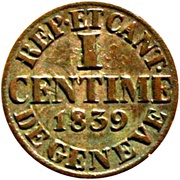 1 Centime reverse image