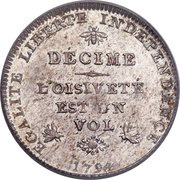 Decime Revolutionary Coinage reverse image