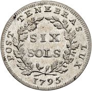 6 Sols, Switzerland, 1795-1797 reverse image