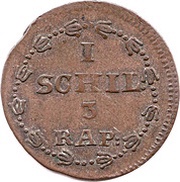1 Schilling / 3 Rappen reverse image