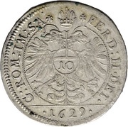 10 Kreuzers - Joseph Mohr, Switzerland, 1628-1630 reverse image