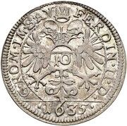 10 Kreuzers - Joseph Mohr, Switzerland, 1630-1636 reverse image