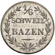 ⅙ Batzen, Switzerland, 1842 reverse image