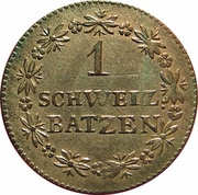 1 Batzen, Switzerland, 1820-1826 reverse image