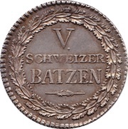 5 Batzen, Switzerland, 1807-1826 reverse image