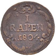 1 Rappen, Switzerland, 1804 reverse image