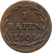 1 Rappen, Switzerland, 1804 reverse image