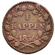 1 Rappen reverse image