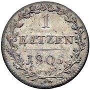1 Batzen, Switzerland, 1805 reverse image