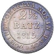 2½ Batzen, Switzerland, 1815 reverse image