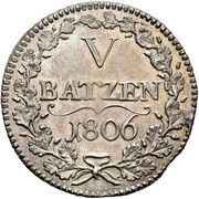 5 Batzen, Switzerland, 1806 reverse image
