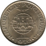 10 Escudos, Angola, 1969-1970 reverse image