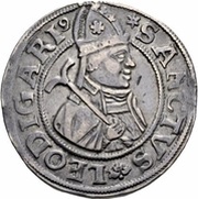 Dicken Saint Leodegar facing right; large shield, Switzerland, 1550-1601 reverse image