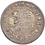 Dicken Saint Leodegar facing right; crown above small eagle obverse image