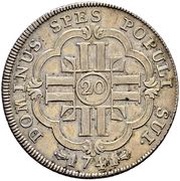 20 Kreutzers, Switzerland, 1741 reverse image