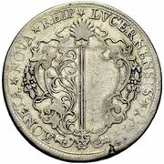 Gulden Baroque shield; curved inscription obverse image